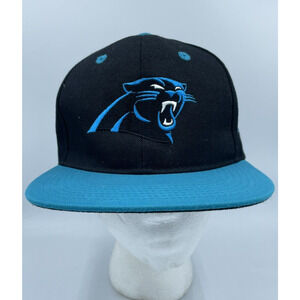 Vtg Carolina Panthers Hat NFL Snapback Cap L.O.G.A. Black Blue Panther